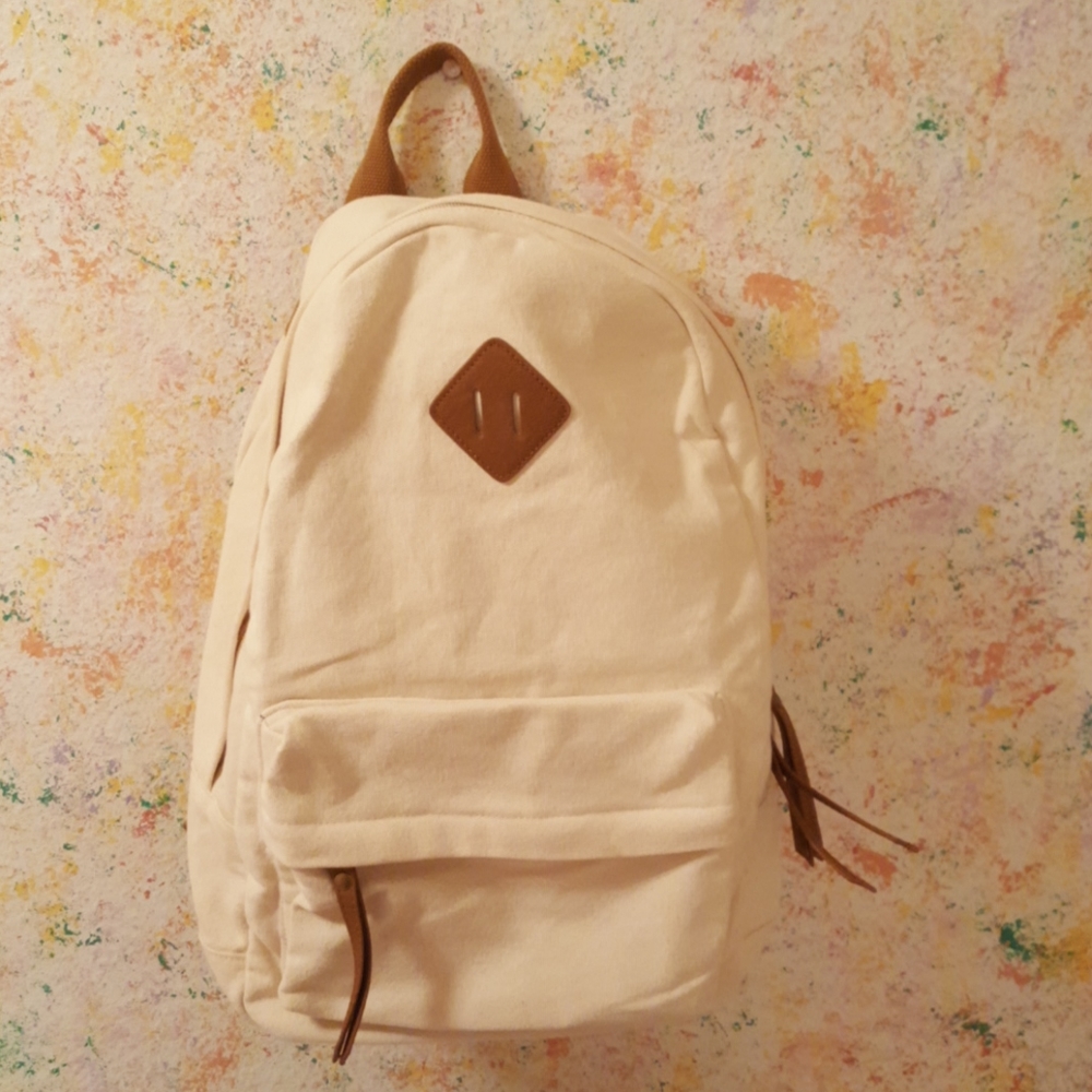 Cream Canvas Backpack